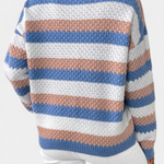 Trui "Thea" – Oversized Gestreept Blauw