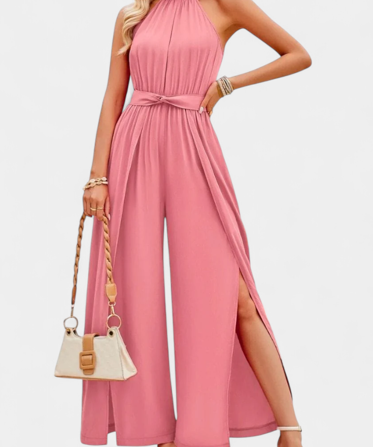 Asymmetrische Jumpsuit "Antonia" – Cut-Out & Strikmouw