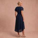 Robe midi "Helena" – Bleu marine habillée