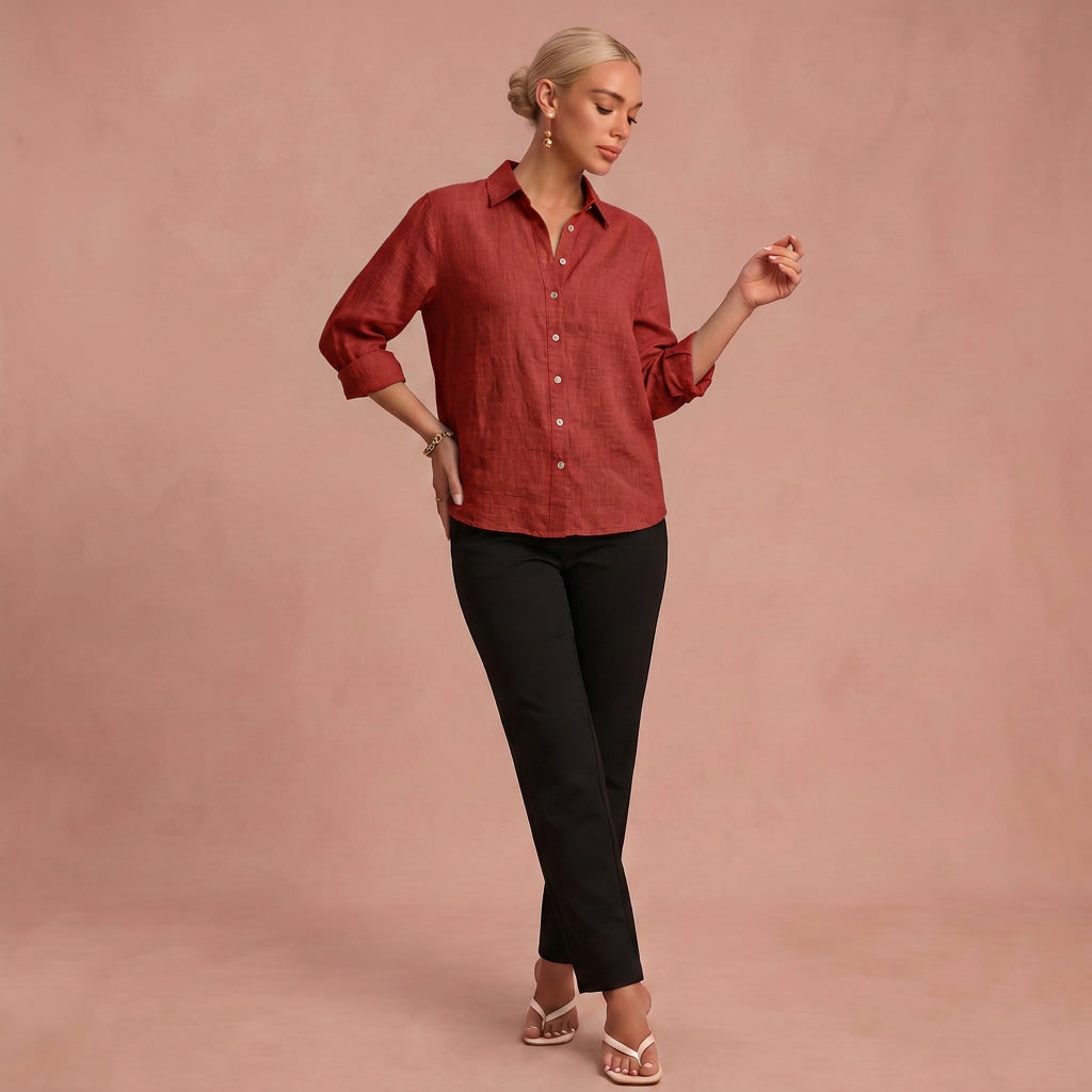 Blouse "Paulina" – Elegant met Plooien