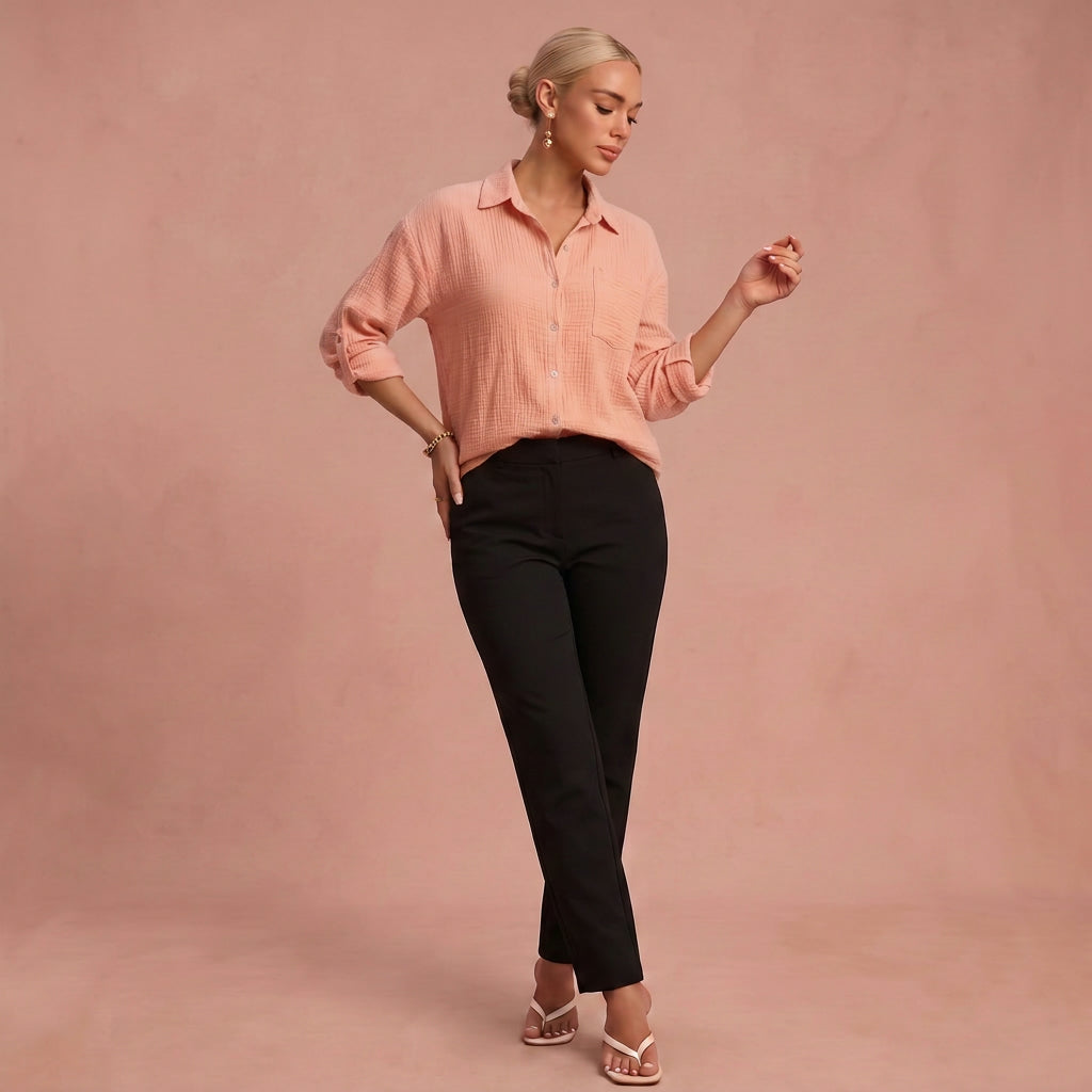 Blouse "Rosa" – Romantisch & Luchtig