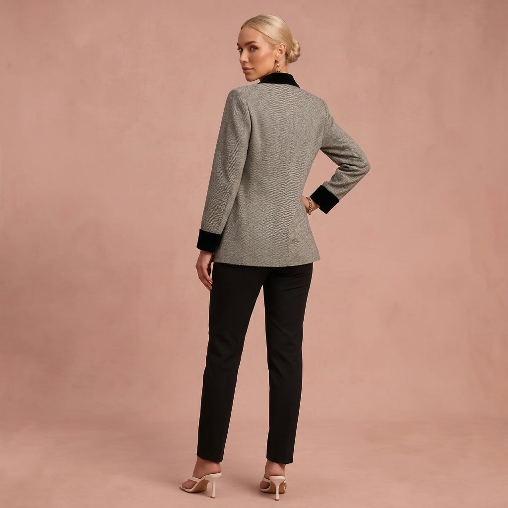 Manteau à double zip – Col contrastant