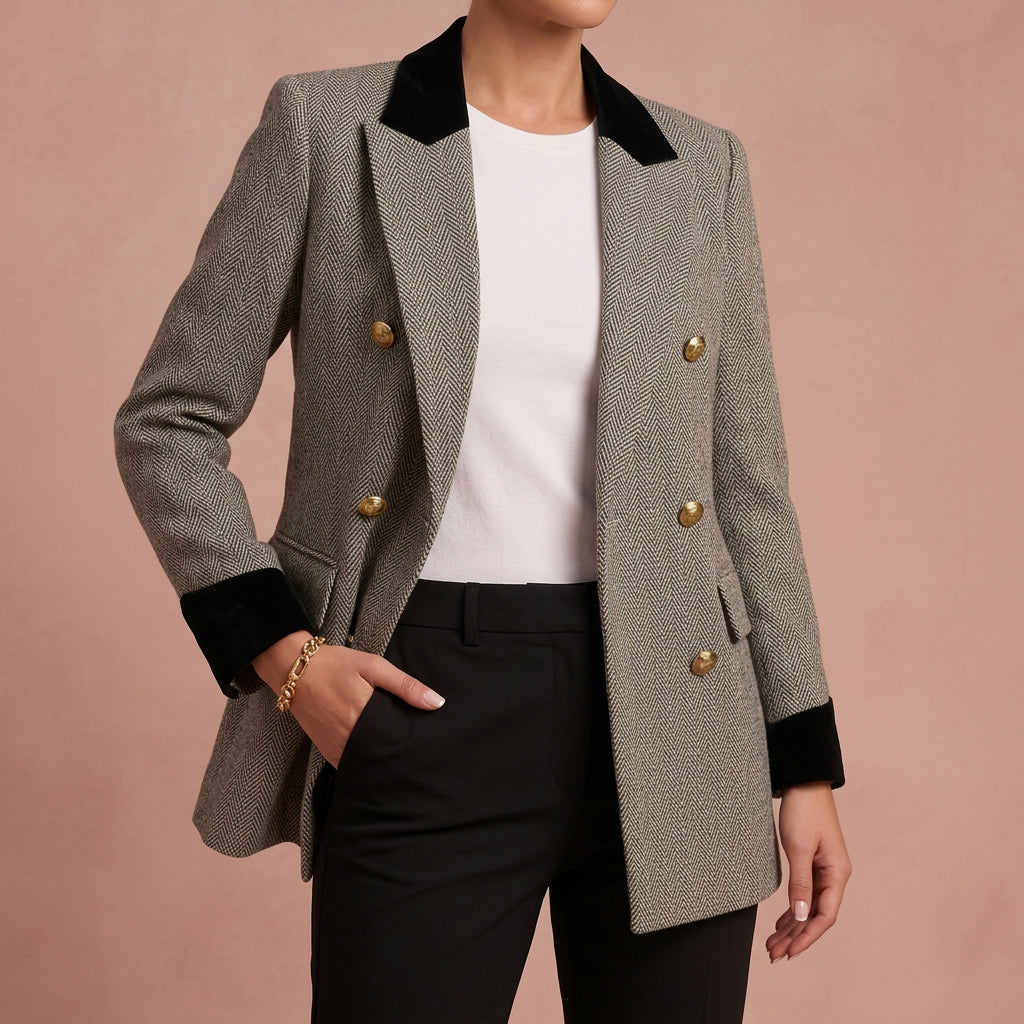Manteau à double zip – Col contrastant