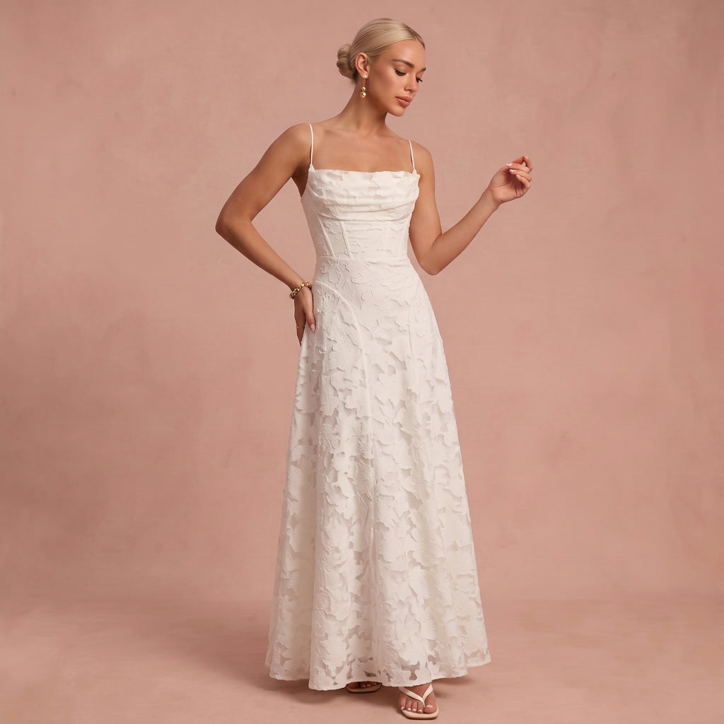 Robe longue "Cornelia" – Corset & dentelle