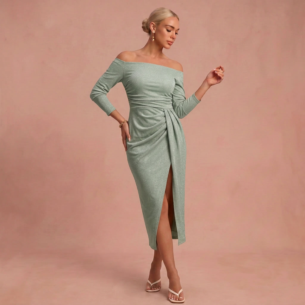 Off-Shoulder Kleed "Henriette" – Chic met Split