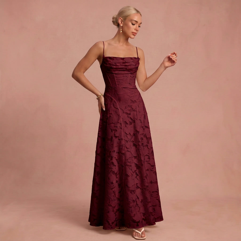 Robe longue "Cornelia" – Corset & dentelle