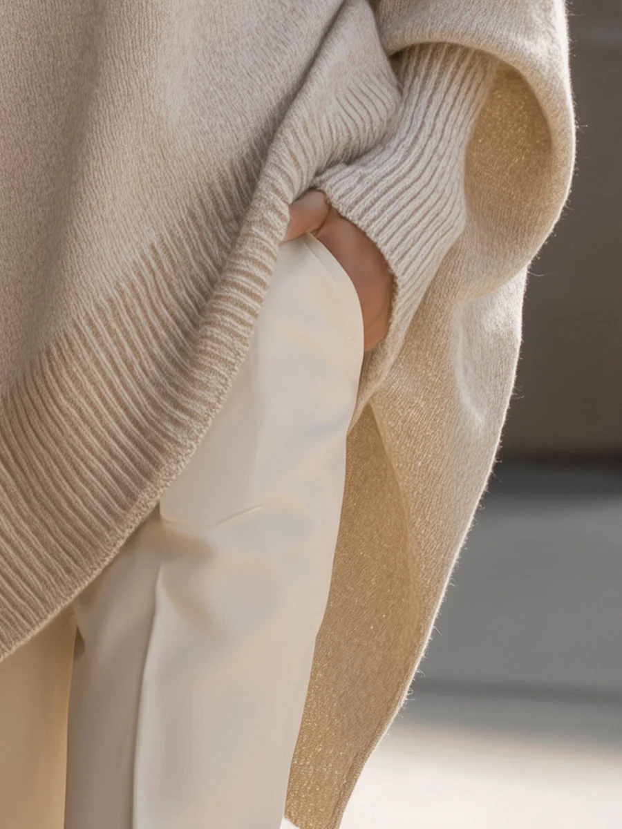 Sweaterponcho – Oversized Gebreid