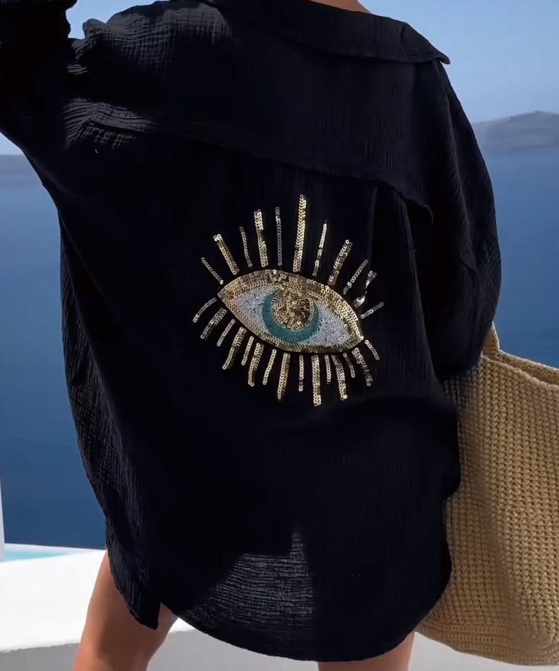 Chemise Brodée "MiraGuard" – Œil Protecteur