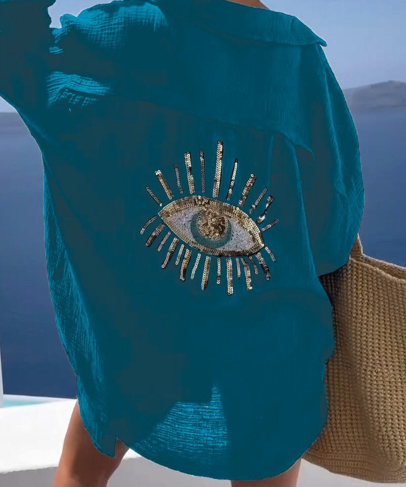 Chemise Brodée "MiraGuard" – Œil Protecteur