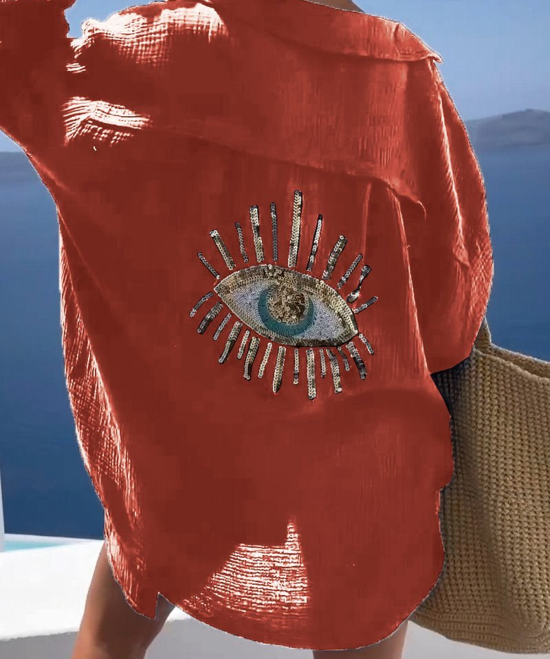 Chemise Brodée "MiraGuard" – Œil Protecteur