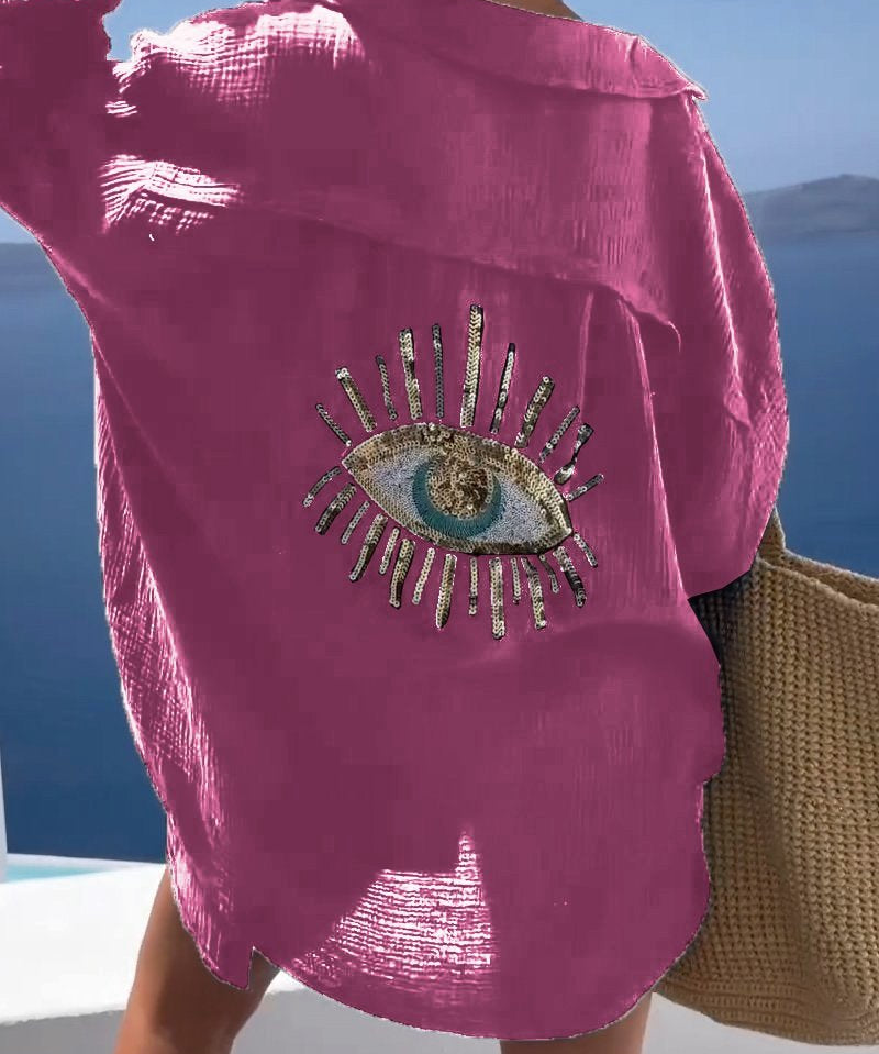Chemise Brodée "MiraGuard" – Œil Protecteur
