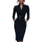 Robe "Antonia" – Col Montant & Ceinture