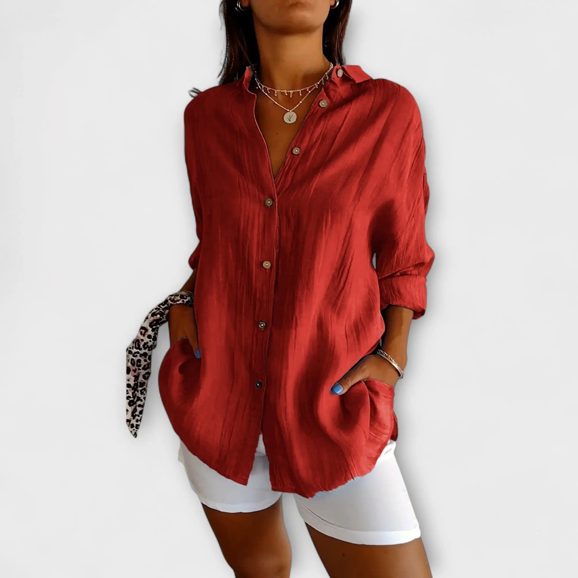 Blouse "Paulina" – Elegant met Plooien