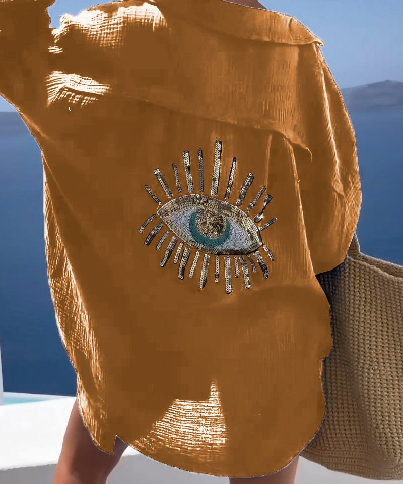 Chemise Brodée "MiraGuard" – Œil Protecteur