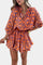 Mini Jumpsuit "Helene" – Ruches & Ikatprint