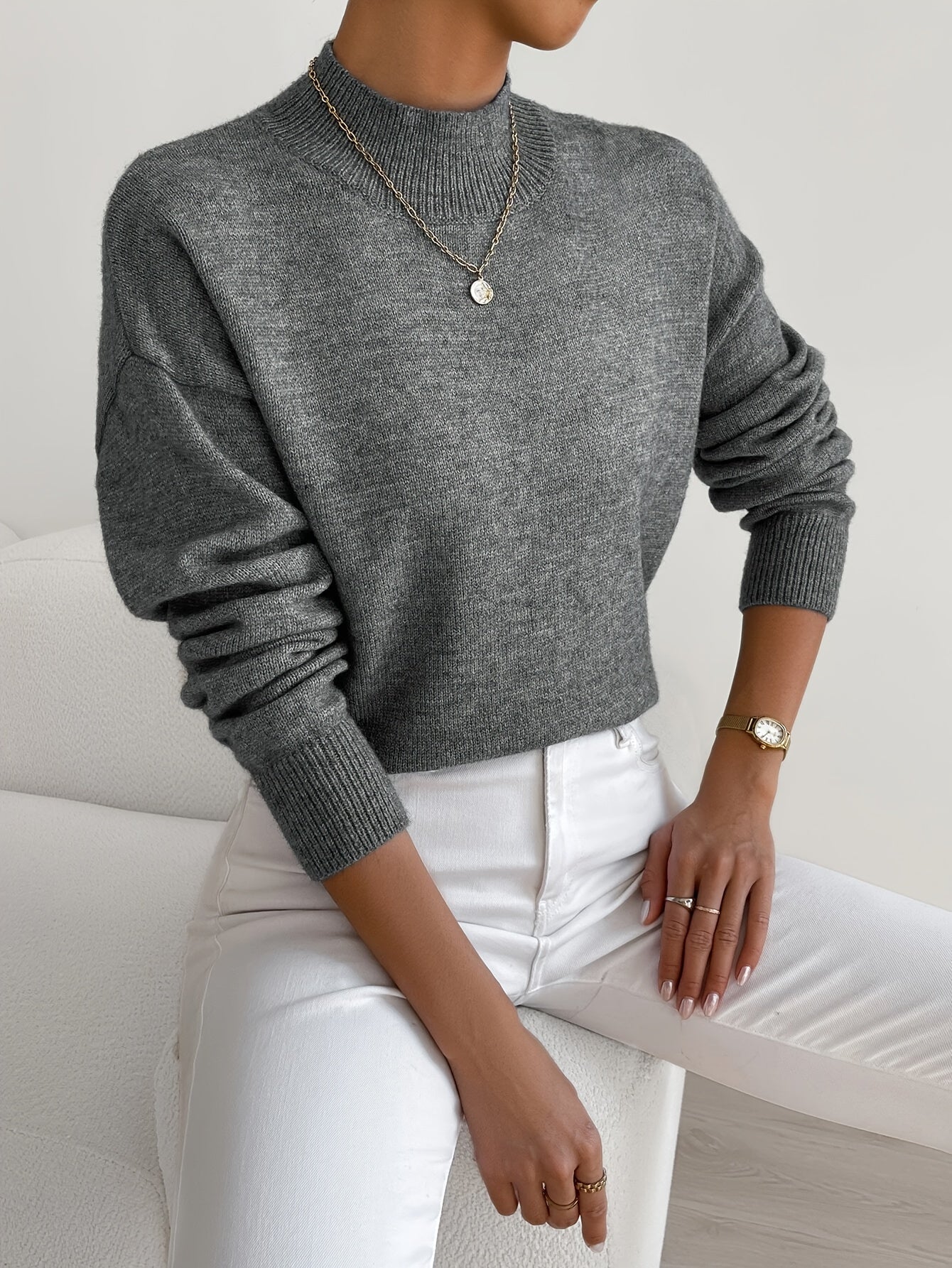 Pull "Klara" – Maille à Col Montant