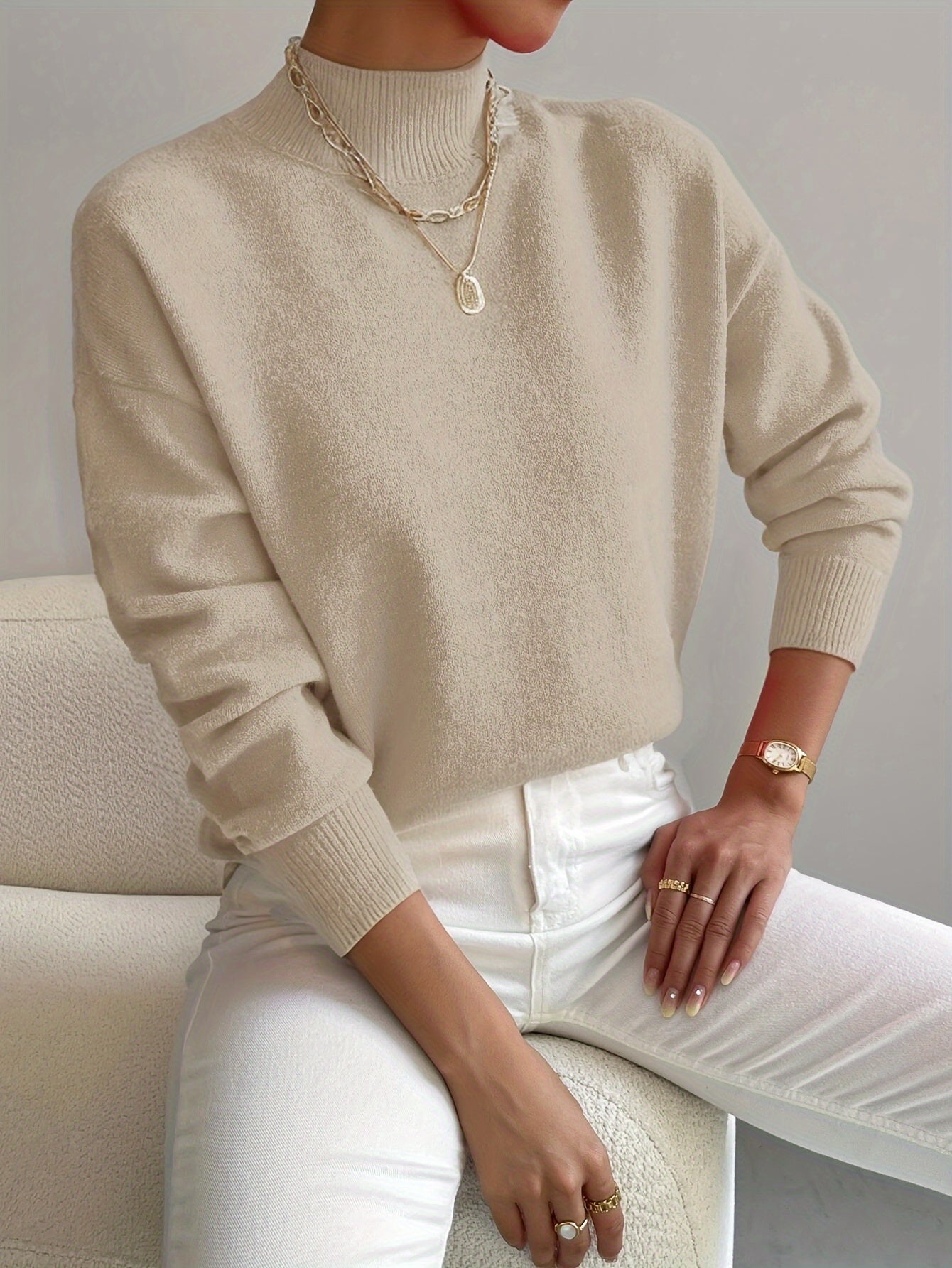 Pull "Klara" – Maille à Col Montant