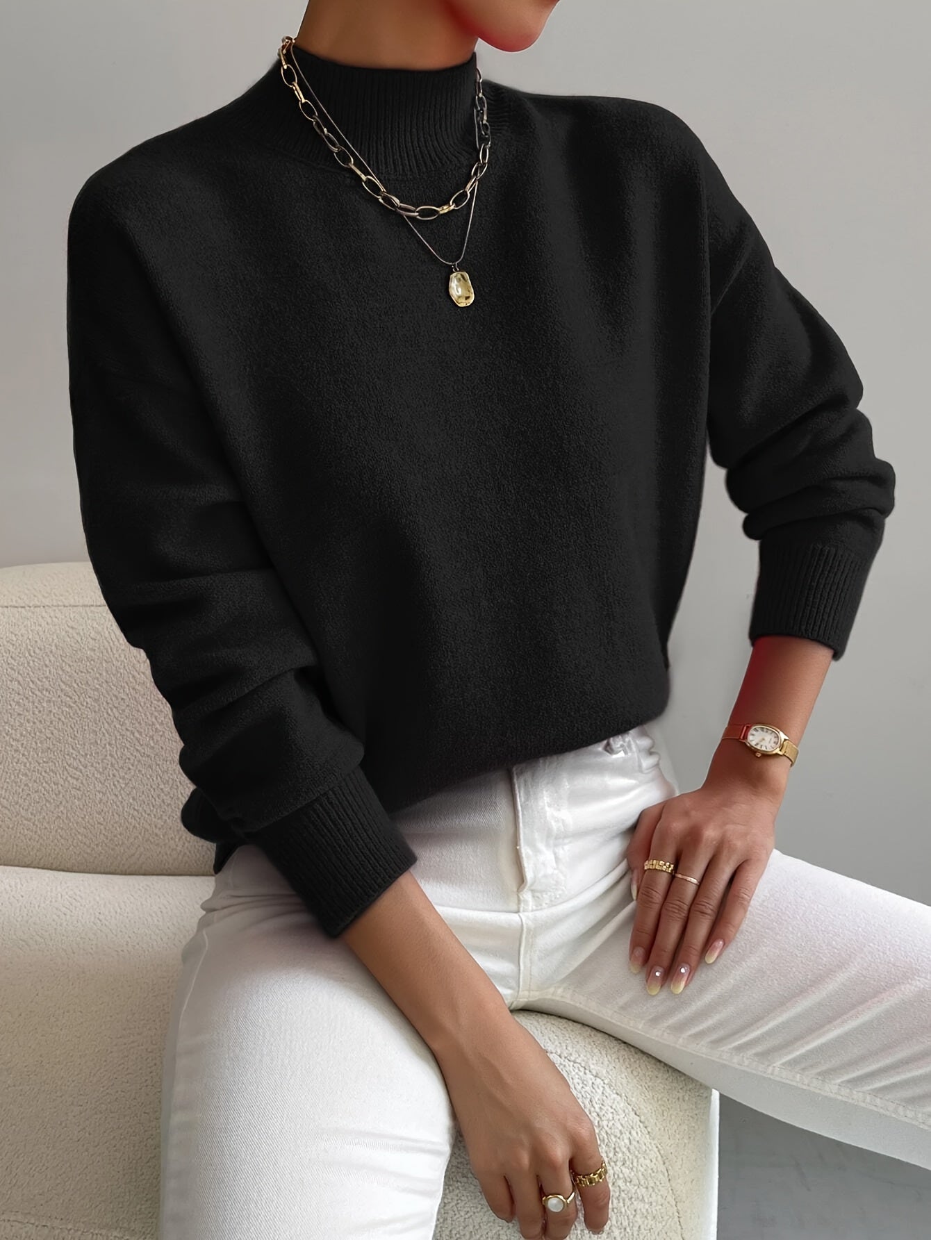 Pull "Klara" – Maille à Col Montant