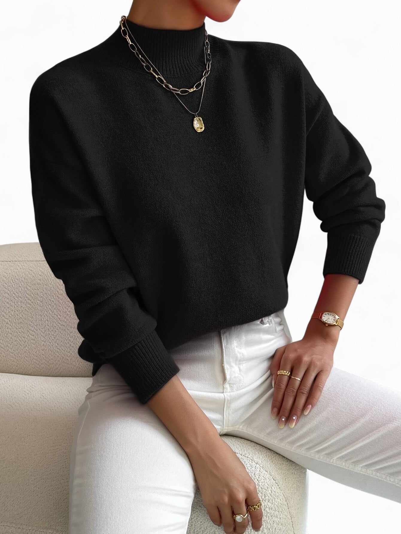 Pull "Christa" – Tricot douillet à col montant