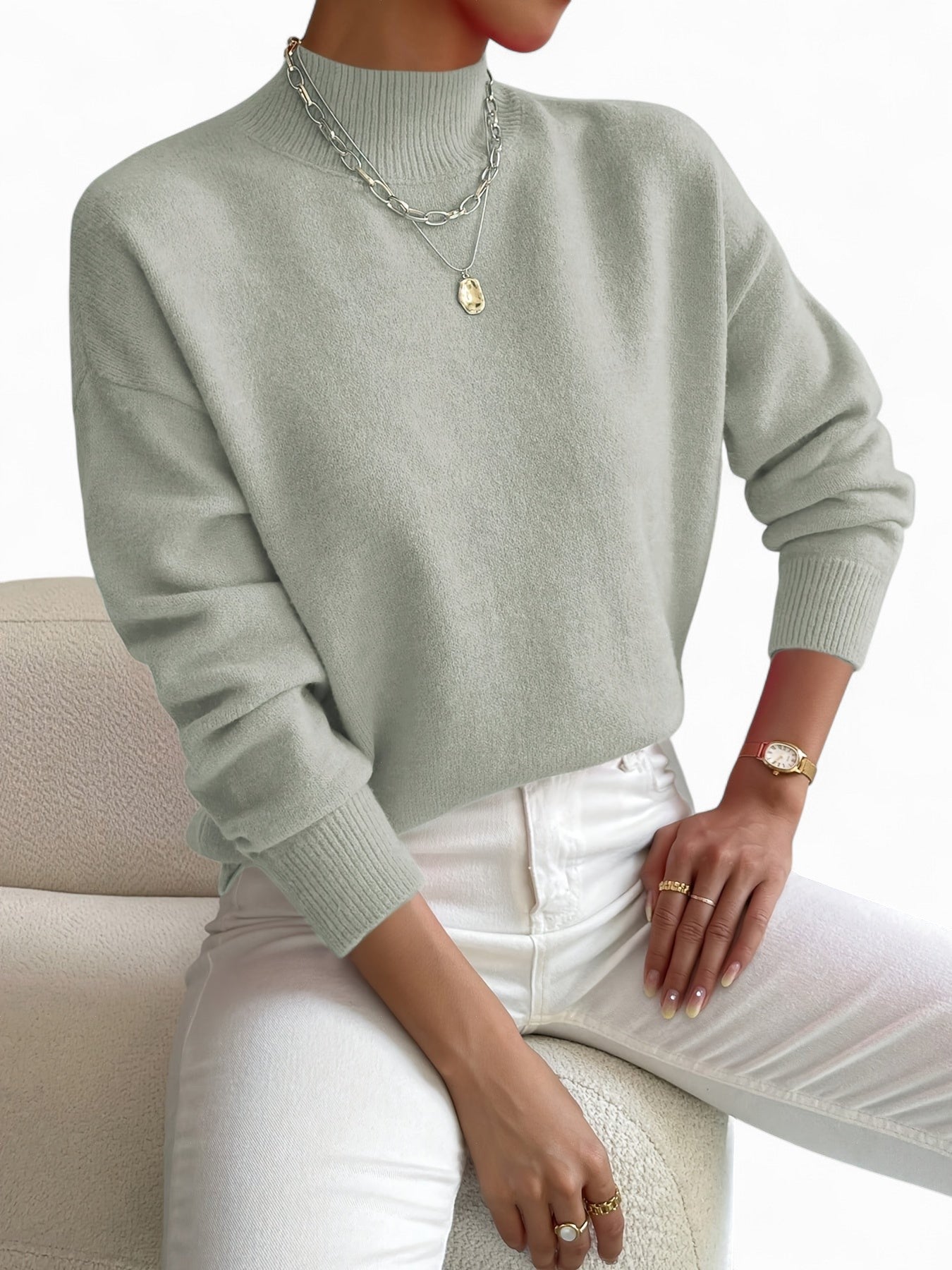 Pull "Christa" – Tricot douillet à col montant