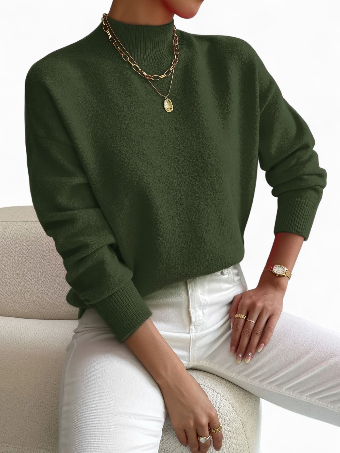 Pull "Christa" – Tricot douillet à col montant