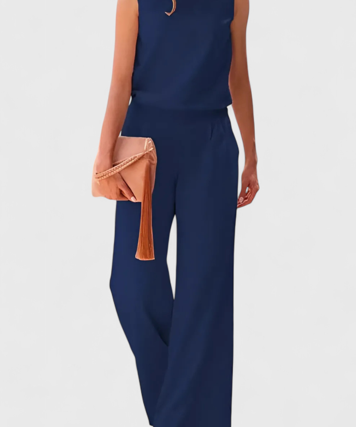 Jumpsuit "Rosa" – Minimalistisch met Wijde Pijpen