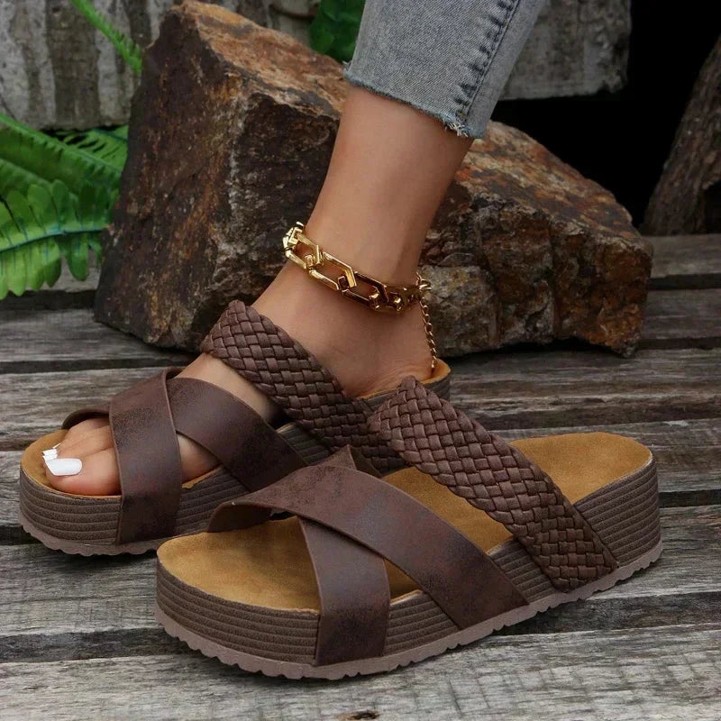 Orthopedische Sandalen "Katharina" – Geweven Riempjes