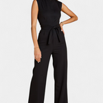 Mouwloze Jumpsuit – Uitlopende Pijpen & Hoge Kraag