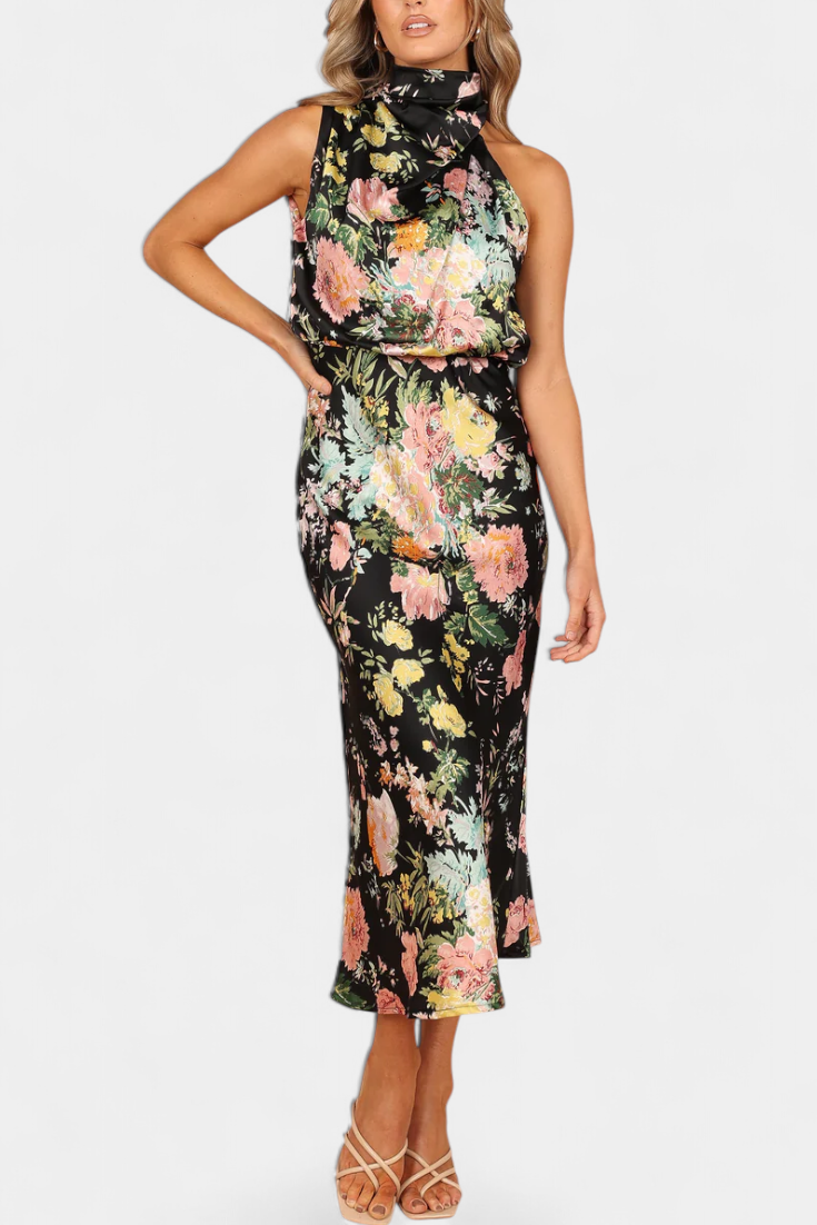 Robe Longue "Lisa" – Fleurs & Col Licou