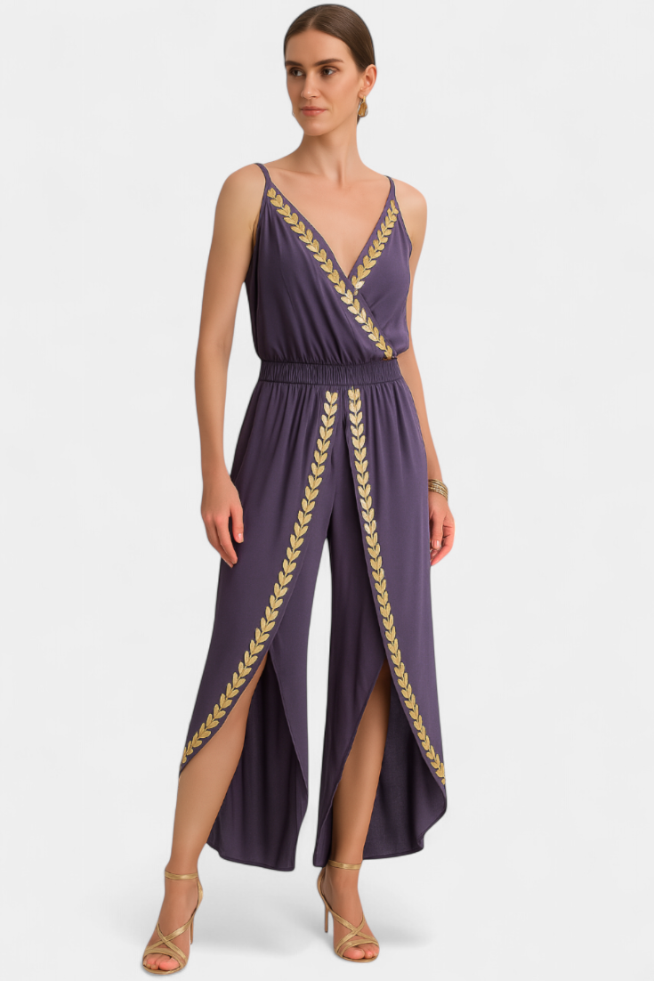 Combinaison "Theresa" – Lilas aux détails dorés