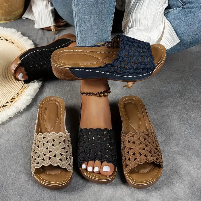 Ergonomische Sandalen "Irene" – Bloemuitsnijding