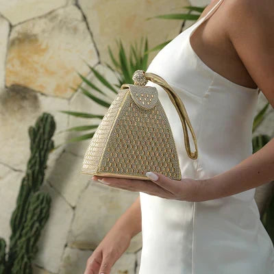 Handtas "Greta" – Strass in Zilver & Goud