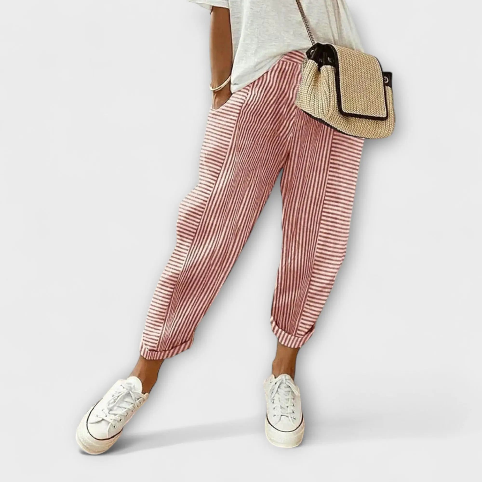 Pantalon rayé "Susanne" – Confortable