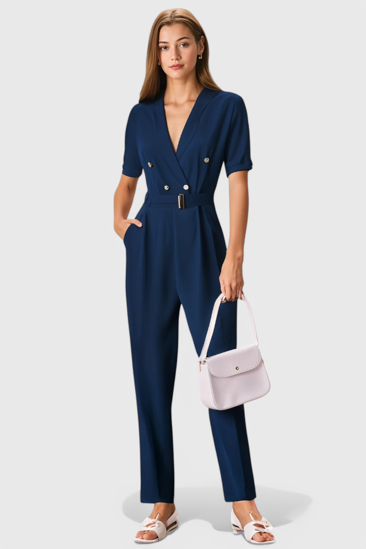 Jumpsuit "Frieda" – V-hals & Vloeiend