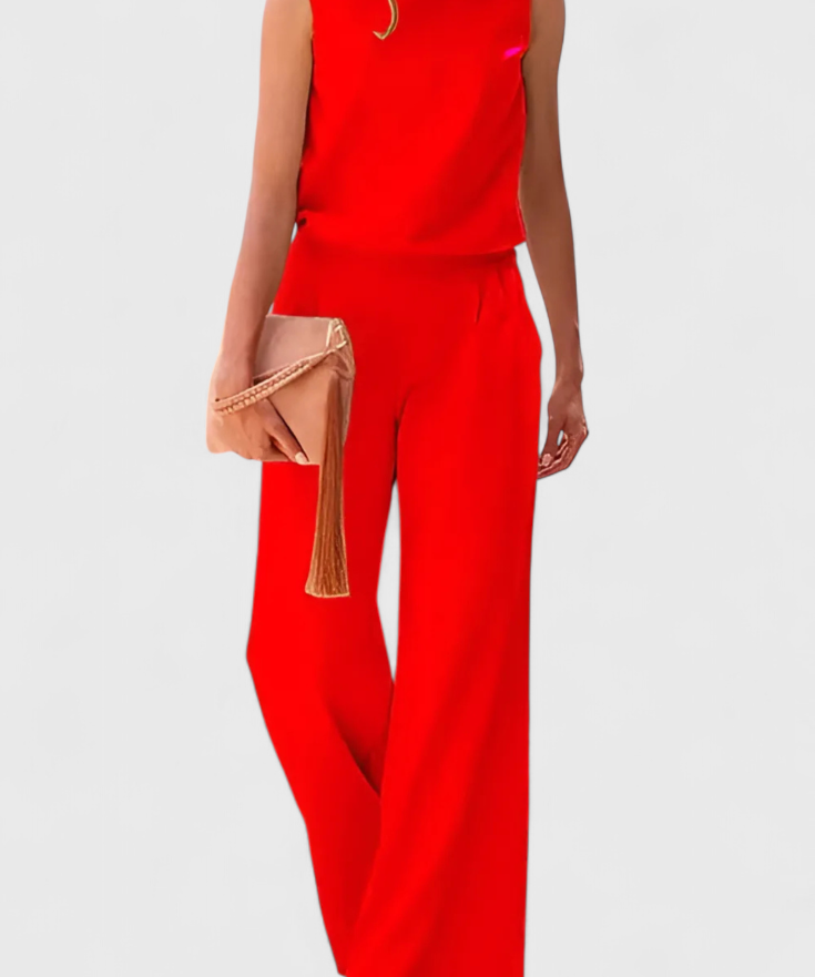 Jumpsuit "Rosa" – Minimalistisch met Wijde Pijpen