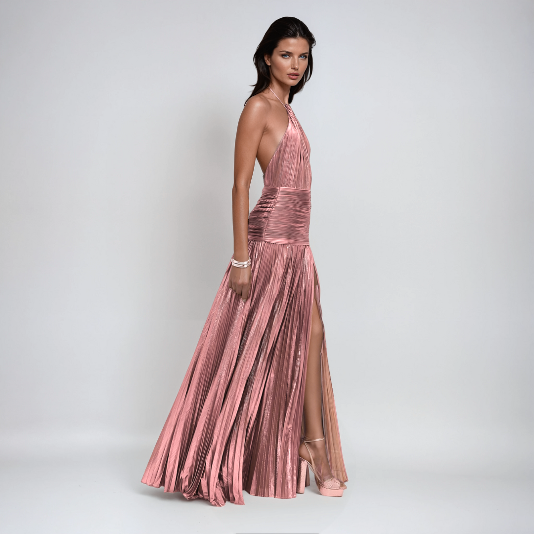 Avondkleed "Emma" – Metallic Peridot