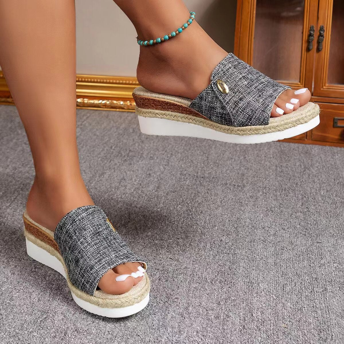 Ergonomische Sandalen "Thea" – Denimlook