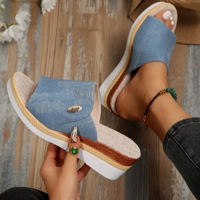 Ergonomische Sandalen "Thea" – Denimlook