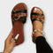 Sandales "Josefine" – Imprimé léopard & brides croisées