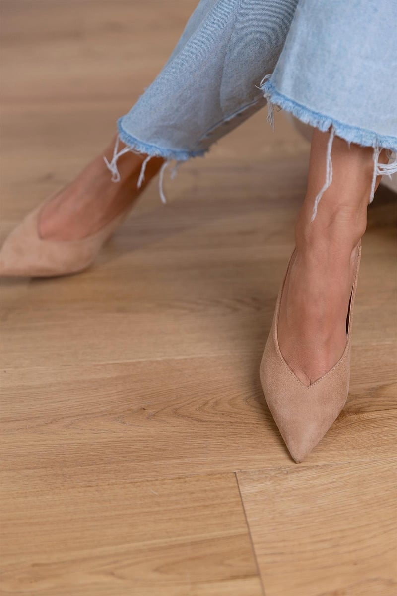 Slingback Pumps "Marlena" – Nude met Fijne Hak