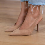 Slingback Pumps "Marlena" – Nude met Fijne Hak