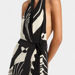 Mini-Robe Licou "Mathilda" – Noir et Blanc