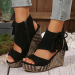 Sleehaksandalen "Carolin" – Boho met Kwastjes