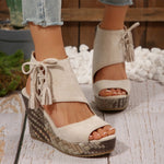 Sleehaksandalen "Carolin" – Boho met Kwastjes
