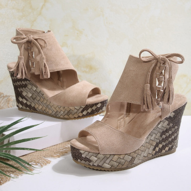 Sleehaksandalen "Carolin" – Boho met Kwastjes