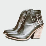 Schoenen met Hak – Retro Leer met Gespen