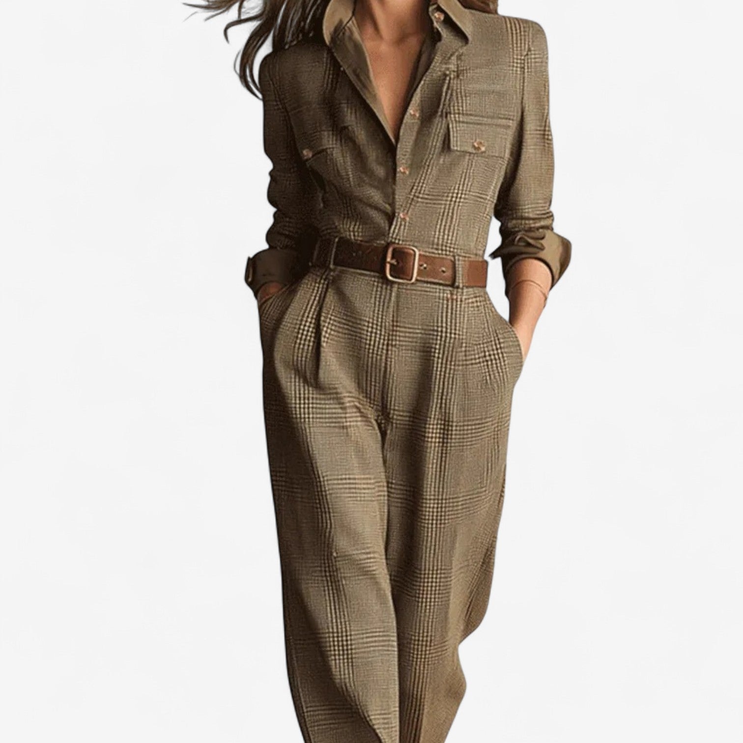 Getailleerde Jumpsuit "Josefine" – Bruin