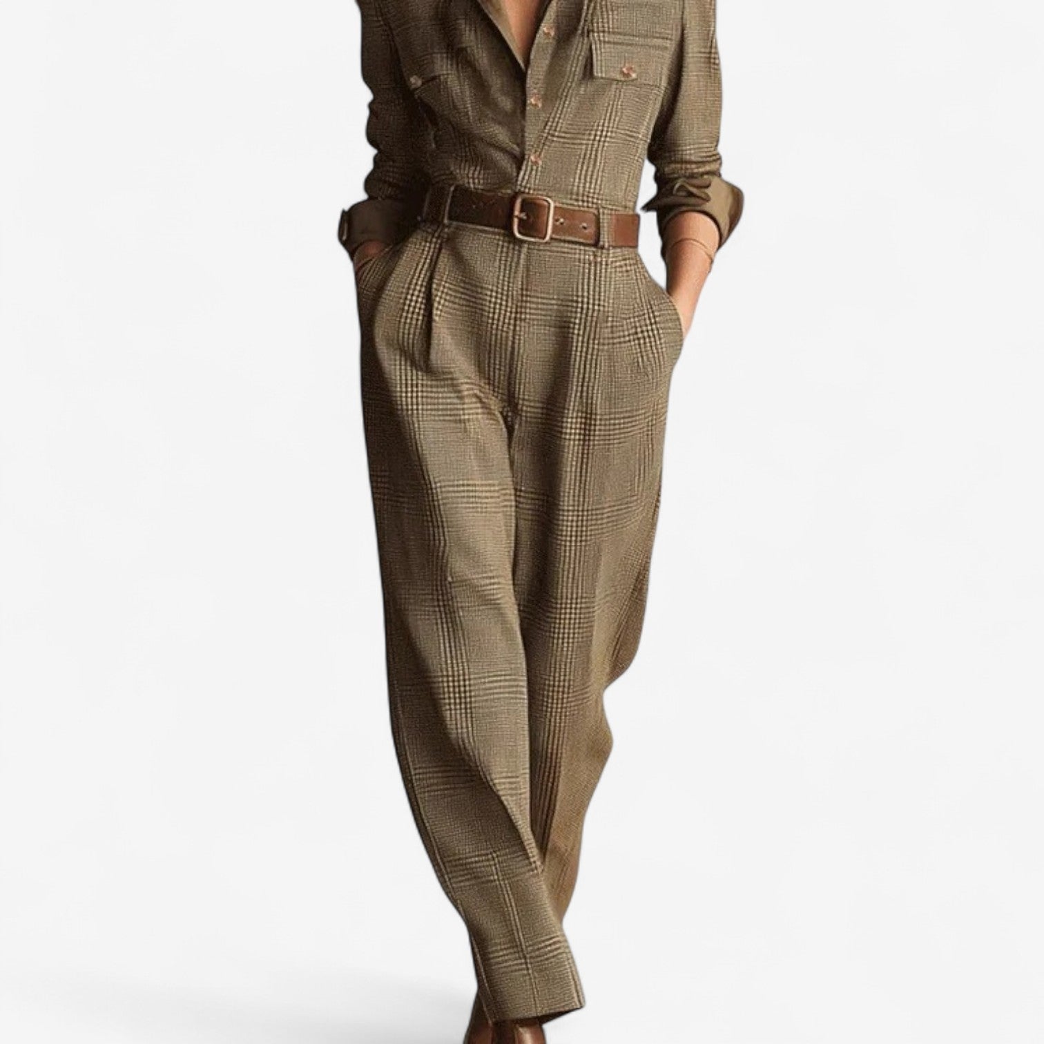 Getailleerde Jumpsuit "Josefine" – Bruin
