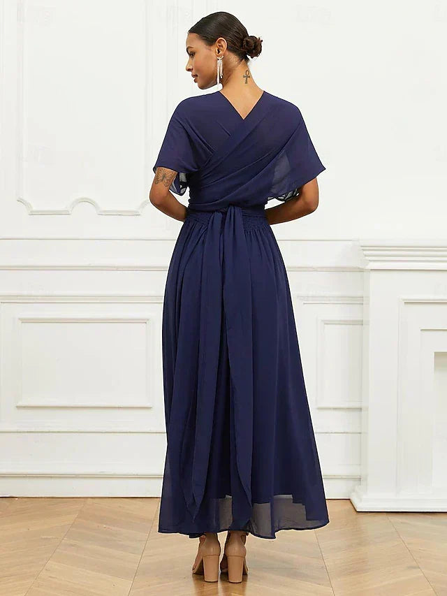 Robe midi "Helena" – Bleu marine habillée