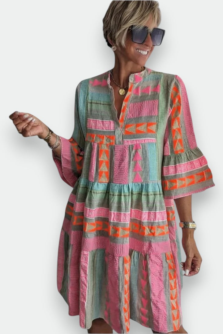Robe Évasée Bohème "Juliane" – À Volants